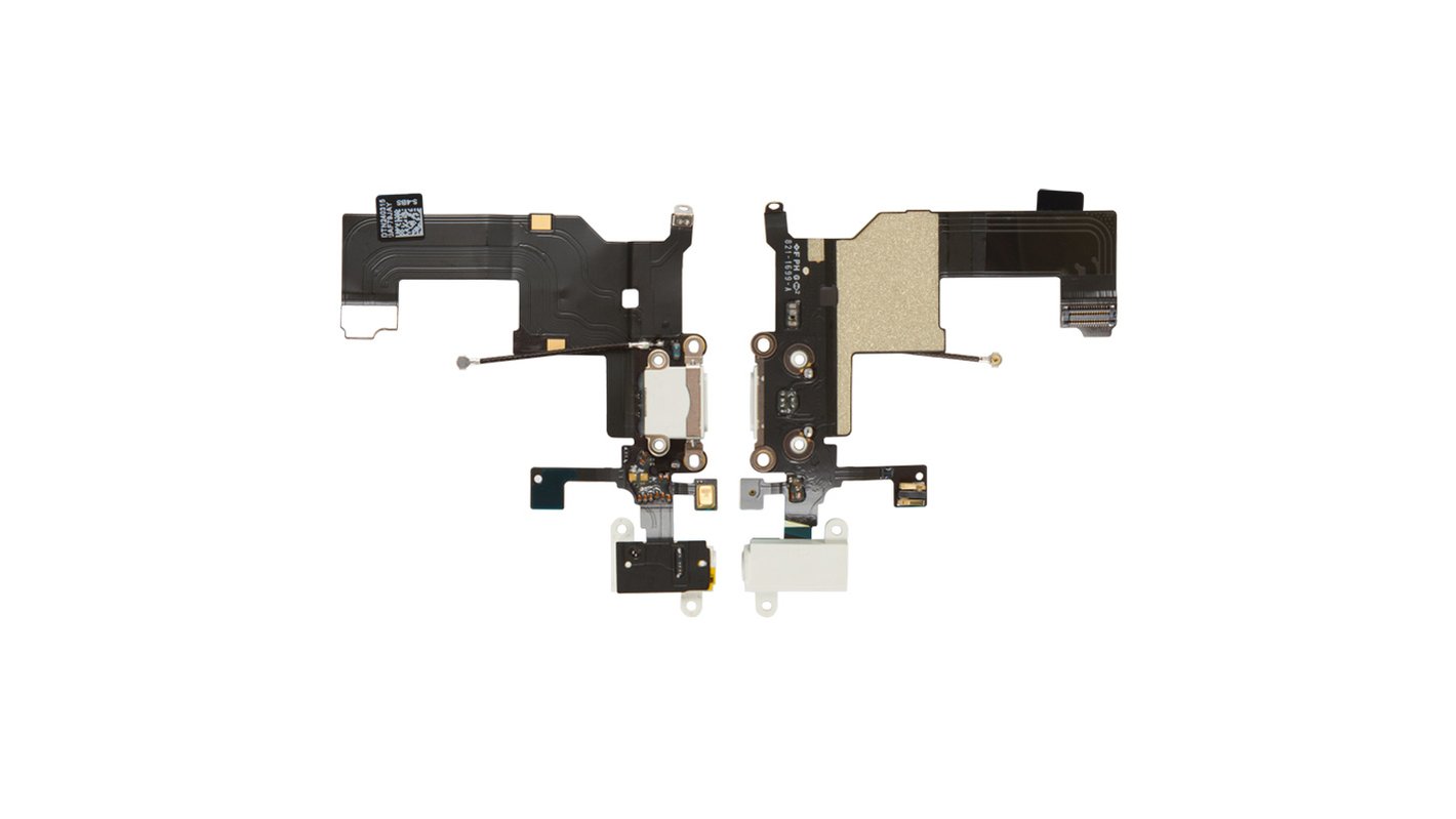 flat-cable-for-apple-iphone-5-cell-phone-white-charge-connector-headphone-connectors-with-components